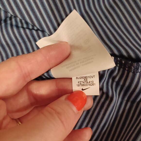 NEW NIKE MENS TOUR DRI-FIT GOLF POLO SHIRT BLUE STRIPE FZ7479 MENS XS - Picture 9 of 9